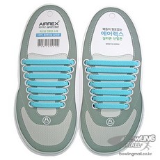 에어플렉스 플래티늄 실리콘 슈즈끈 볼링화 볼링신발 볼링슈즈 볼링용품 묶지않는 신발끈, 스카이블루, 1개