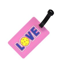 피클볼 백 태그 - 패들 모양 유연한 방수 실리콘 수하물 태그 가방 식별용 안전 스트랩 플레이어 및 애호가를 위한 훌륭한 선물 452550, 피클볼 사랑 452550