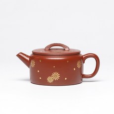 原礦大紅袍漢瓦手製經典紫砂茶壺, 1個, 1L, 大紅袍:如圖所示