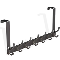 울이즈쿨 문에거는 무타공 도어행거 14후크, 블랙, 1개