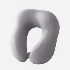 Smoofy 접이식 메모리폼 U형 목베개 휴대용 여행 비행기목베베개 + 수납박스, 젠틀그레이