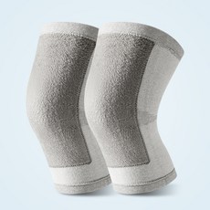 四面彈護膝保暖秋冬老寒腿高彈力無痕老人膝關節針織護具, 1個, 四季加絨灰色一雙:L