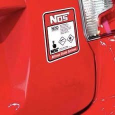 NOS 氮氣警告示貼紙，日規直噴車廂改裝標誌，車殼點綴, 1個, B款