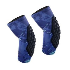 ToPET 펫er 레슬링 무릎 슬리브 배구 달리기 축구용 압박 보호대 1쌍(블랙 XXL), 블루