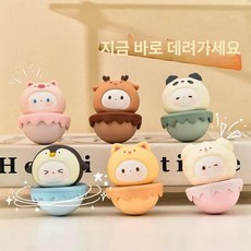 귀여운 오뚝이 인형 장식 오뚝이인형 인테리어 소품 감성 장난감, 1개, 곰 2개