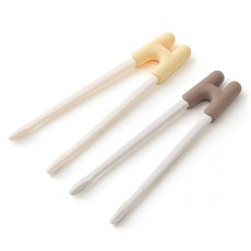 탁가온 유아 2단계 교정젓가락, 1세트, 옐로우/브라운