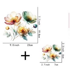 다리미 옷 데코스티커 의류 열 전사지 꽃 수채화시리즈(11종옵션), 2701, 1개