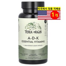 Terra Origin 테라 오리진 필수 비타민 A 1500mcg D 125mcg K 1000mcg 액상 캡슐 60정, 1개
