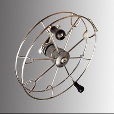 全金屬前打輪：風火輪牛車輪穀麥輪手撥輪八卦輪帶卸力筏釣輪雙軸磯釣車盤, 平圈直徑20厘米鋼絲導眼