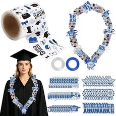 실크(견)ovahamd Candy Leis for Graduation 2026 - Lei Making Kit Clear Poly Tubing 화이트 블루 65.6Ft Clea, Blue