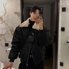 남성 레더 라이더 무스탕 가죽 점퍼 자켓