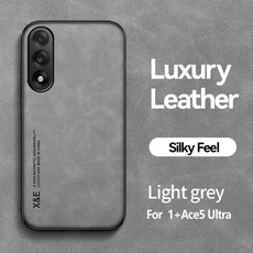 OnePlus Nord 5 ACE6 충격 방지 소프트 범퍼 커버용 고급 자기 양가죽 케이스, 03 원플러스 15, 03 Light Gray