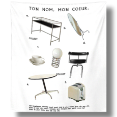 스마일플로우 감성 가득한 인테리어 방꾸 패브릭 포스터 가리개, 1개, 오브제 실버