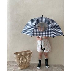 유아 투명 심플 체크 우산 아기 어린이 안전우산