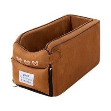 리빙한줌 프리미엄 강아지 애견 반려견 차량용 콘솔 카시트, 기본형, 다크브라운, 1개