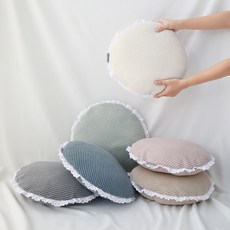 아망떼 슈슈 모달 와플 원형 레이스쿠션 6 colors, 아이보리, 아이보리