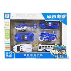 小胡玩具 4種主題6入迴力車 (警車/消防車/工程車/交通車) 兒童玩具, 1個, 工程建築