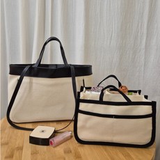 레브리 기저귀가방 이너백 가벼운 캔버스 출산 임신 선물 토트백, 블랙