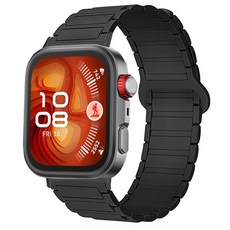 Lamshaw 화웨이 워치 핏 4 프로 밴드와 호환 새로운 실리콘 우븐 라인 조절 가능한 교체 스트랩 화웨이 워치 핏 4 프로 핏 4 핏 3 (블루), 블랙