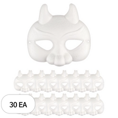 유니아트 종이탈 금도깨비, 흰색, 30개