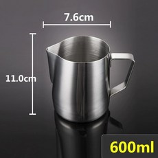 온도표시기 라떼아트 우유 스테인레스 피쳐 스팀 저그 900ml, 1개, 600ml 눈금 없음