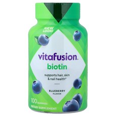 VitaFusion 비오틴 구미젤리 블루베리 구미젤리 100개(구미젤리 1개당 2 500mcg) VitaFusion (비타퓨전), VitaFusion, 비오틴 구미젤리, 블루베리, 구미, 1개