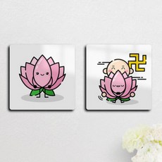 ig897-폼아크릴액자18CmX18CmX2ea_연꽃캐릭터01