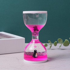 滑梯液體沙漏 解壓療癒擺件, sy71 小盃滴 粉色-漂浮物隨機