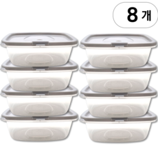 뚝땁 밥 냉동용기 소분 보관 450ml, 8개, 연그레이