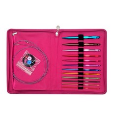 12Pairs of Aluminum Circular Knitting Needle Set with Storage Case 3.0mm-10mm