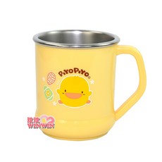 Piyo Piyo 黃色小鴨不鏽鋼隔熱大單耳杯 220ML GT-63140, 1個, 黃色, 200ml