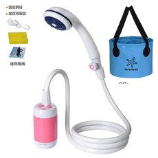 무선샤워기 캠핑용 간이 차박 야외 샤워 블루 야외샤워기 전기