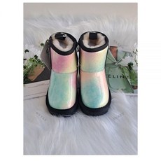 호주어그 양모 양털 키즈 레이니 클리어 미니 숏 장화 부츠 지퍼 레인보우 26FW