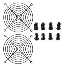 Nivithi 120mm 팬 그릴 PC 팬 커버 블랙 PC 팬 그릴 가드 금속 Slivery 블랙 교체 나사 PC 통풍기용 2팩., FCI2 2 PCS