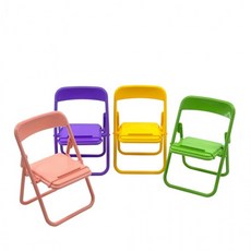 미니 접이식 의자 거치대 휴대폰 받침대, 옐로우, 이미지참조, 색상_옐로우