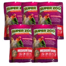 SuperZoo 프리미엄 중형새 사료, 700g, 5개