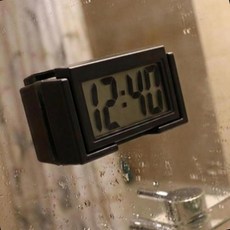 접착식 욕실방수시계 탁상형 욕조화장실 스탠드 타이머 디지털 방수 흡착부착시계, 블랙