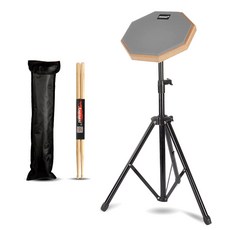 플랜와이 간편휴대 드럼연습패드+스탠드+스틱+파우치 풀세트, 1세트, 그레이