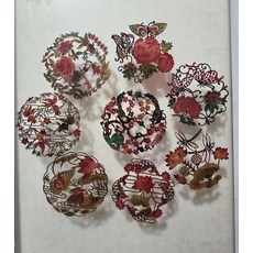 皮影 牛皮雕刻 手工上色 直徑10cm, 如圖所示, 1個