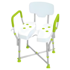 洗澡椅 靠背扶手浴室椅, 白色+綠色, 1個