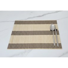 로아딕 깔끔한 대나무 식탁매트 2P 다과상 한식 냄비받침, 1개, 40X30cm, 베이지