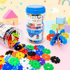 DIY 컬러 플라워 끼우는 조립블럭 6개 세트, 1개
