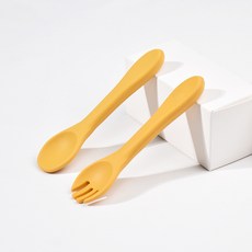 DIU 兒童螃蟹餐盤食品級硅膠吸盤碗嬰兒分格餐具寶寶學吃飯防摔輔食碗, 1個, 薑黃色叉勺:如圖