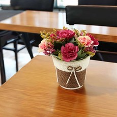 카네이션 조화화분 핑크 디자인 홈카페 소품 인테리어 장식 인조식물