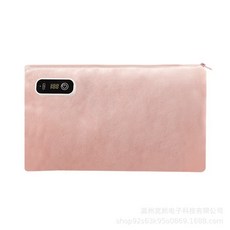 冬季石墨烯暖手袋 便攜暖腹發熱寶 辦公室電熱毯 絨毛數顯磁吸暖手寶 智能數顯 雙面發熱電熱敷, 粉色,双片发热片