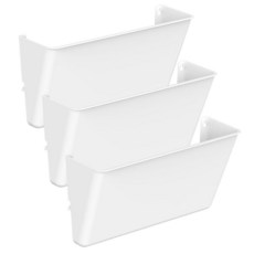 Gawerk 투명 아크릴 싱글 포켓 사무실 가정용 플라스틱 벽걸이 벽 마운트 파일 홀더 (화이트 3팩), Gawerk 투명 아크릴 싱글 포켓, 사무실 가정용 플