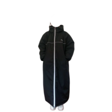 오토바이우주복 배달우주복 라이더 대행 겨울 낚시복 코트 롱 패딩 방한복 후면 지퍼, 블랙