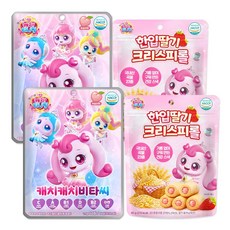 프린세스 캐치티니핑 한입 딸기 크리스피롤 40g + 캐치티니핑 비타민 40정 44g 세트, 1세트, 88g, 한입 딸기 크리스피롤+비타민 40정