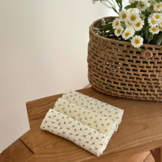 가제손수건 4+1 플라워 이중 거즈 손수건 스카프빕 여름손수건 피치콩