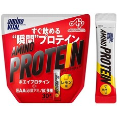 아지노모토아미노바이탈 아미노프로틴 레몬맛 30개입 파우치 아미노산 BCAA EAA 유청 단백질 셰이커 불필요 계량이 필요없는 휴대성, 1개, 1g